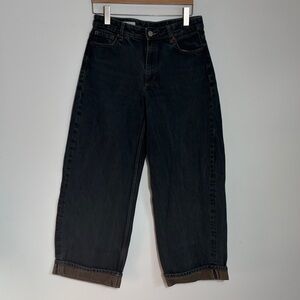 Zara Dark Wash Balloon Leg Wide-Leg Jeans Size 6